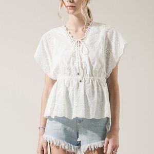 Moon River White Eyelet Top